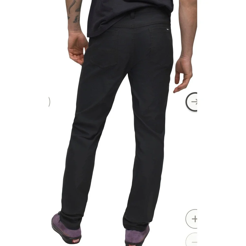 prAna NEW Brion Slim Pant II Mens 42x34 Black Water Repellent Hiking Gorpcore